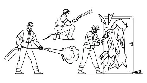 Hero firefighter vector Illustrazione stock