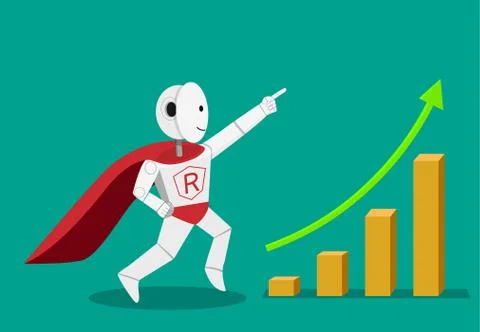 Hero humanoid robot can increase your profit Stock Illustration
