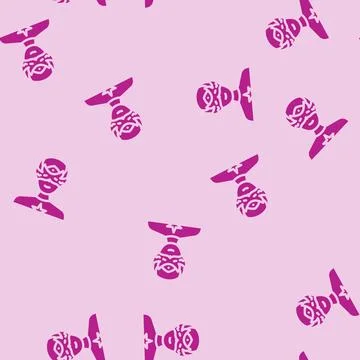 Hero mask face glyph vector seamless pattern Stock Illustration