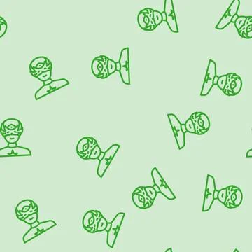 Hero mask face line vector seamless pattern 스톡 일러스트