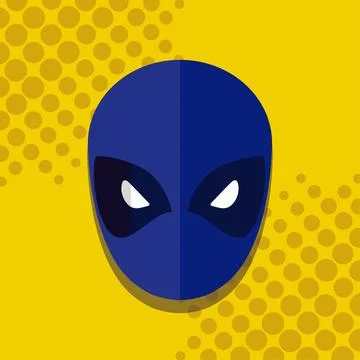 Hero mask on yellow dots. Vector 스톡 일러스트