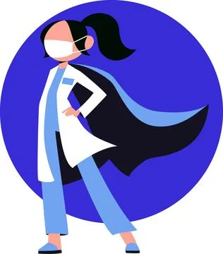Hero medical worker Stock Illustration