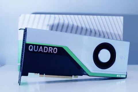 Hero project of new GPU Nvidia Quadro RTX 5000 Stock Photos