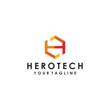 Hero Tech Logo Simple and Industrial Stock Illustration