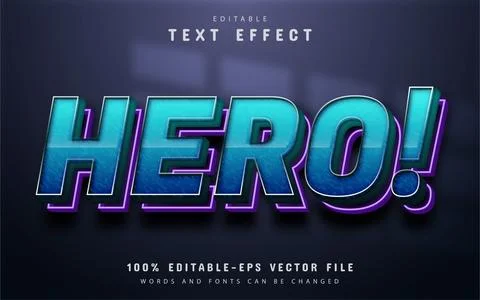 Hero text, blue gradient text effect Stock Illustration