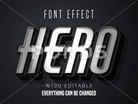 Hero text, editable font effect Illustration #122461820