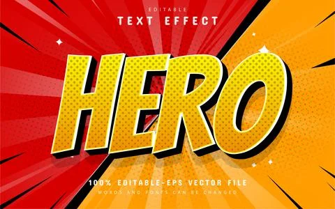 Hero text effect comic style Stock Illustration