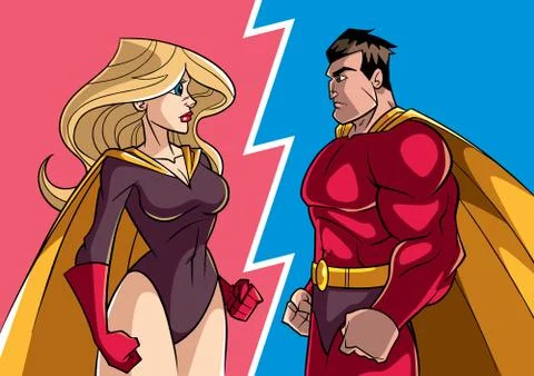 Hero versus Heroine イラスト素材