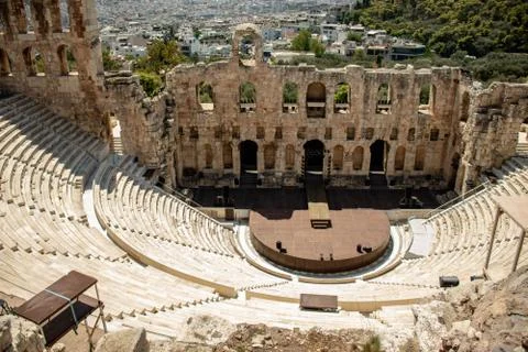  Herodeon at Acropolis Stock Photos