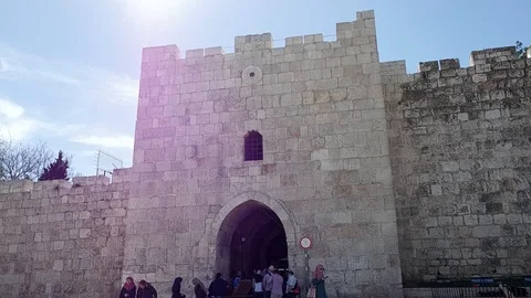 Herod's Gate Pan - Jerusalem Vídeos de archivo 90870800