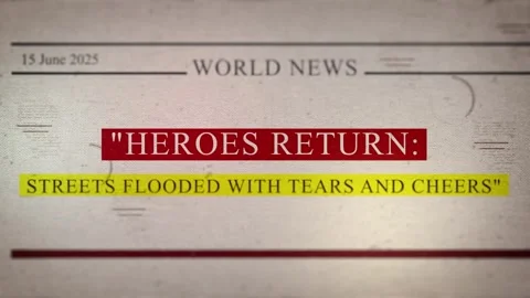HEROES RETURN STREETS FLOODED WITH TEARS AND CHEERS Stock Footage 319386671