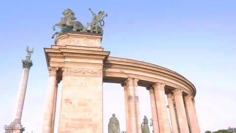 Heroes' Square, Budapest Stock Footage 91276956