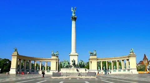 Heroes Square Budapest Hungary Stock Footage 855993