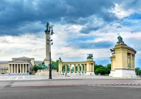 Heroes Square in Budapest, Hungary. Stock Photos