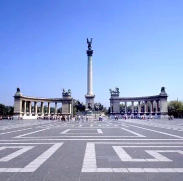 Heroes' Square in Budapest Stock Photos