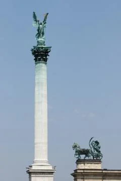 Heroes Square in Budapest Stock Photos