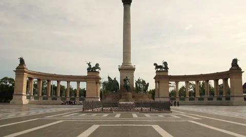 HEROES SQUARE MILLENIUM MONUMENT 5 LS TILT UP Stock Footage 39484092