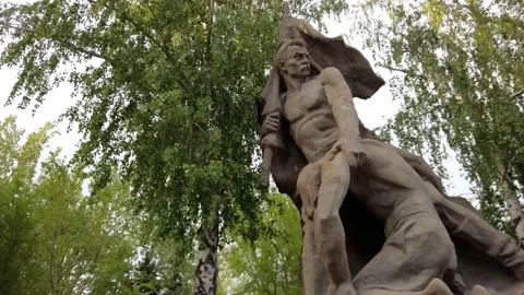 Heroes' Square: Soldier with a Banner Stock Footage 154746151