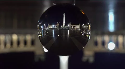 Heroes square through a nikon ball Stock Footage 59173289