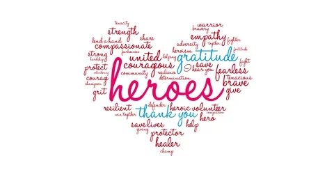 Heroes Word Cloud Stock Footage 147735240