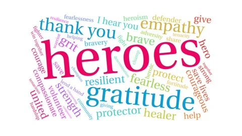 Heroes Word Cloud Stock Footage 147736125