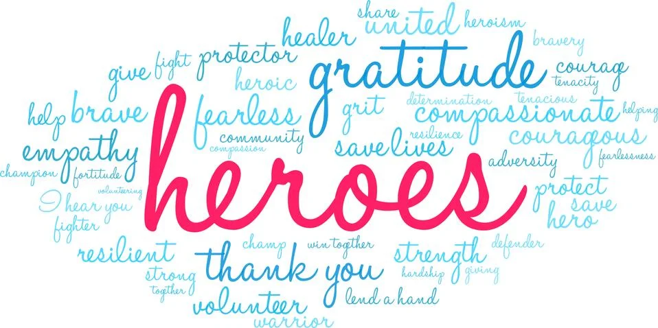 Heroes Word Cloud Illustrazione stock