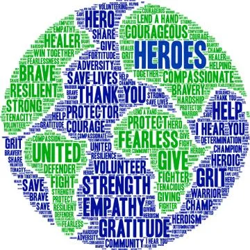 Heroes Word Cloud Stock Illustration