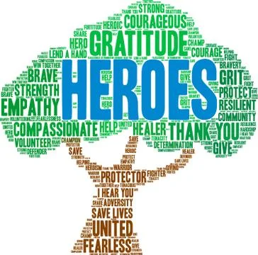 Heroes Word Cloud Stock Illustration