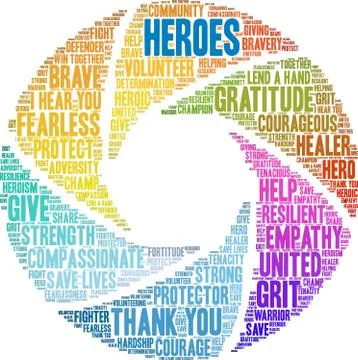 Heroes Word Cloud Illustrazione stock
