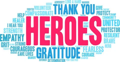 Heroes Word Cloud Stock Illustration
