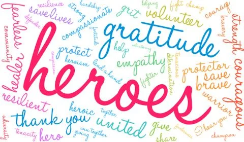 Heroes Word Cloud Stock Illustration