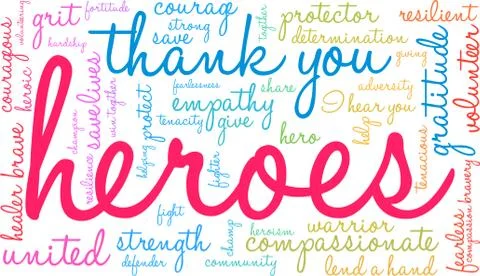 Heroes Word Cloud Ilustração Stock