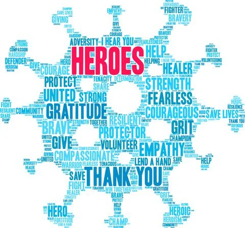 Heroes Word Cloud Stock-Illustration