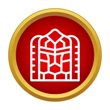 Heroic cape flat icon on red emblem Stock Illustration