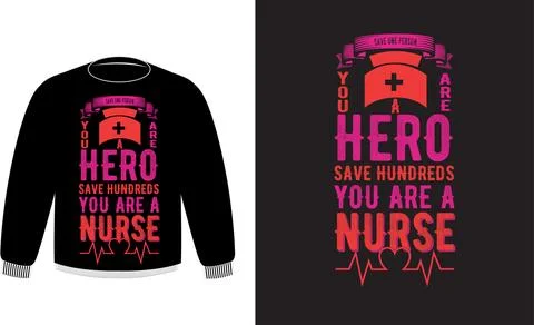 Heroic T-Shirt Design with Cap, Heartbeat Line Stock Illustration