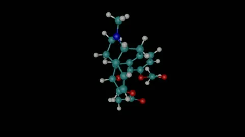 Heroin molecule with alpha channel Stock Footage 13834525