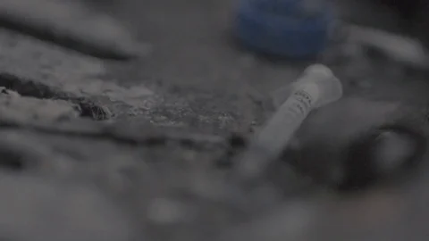 Heroin needle 2 Stock Footage 74237143