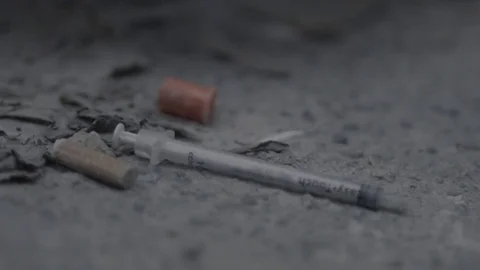 Heroin needle 3 Stock Footage 74237179