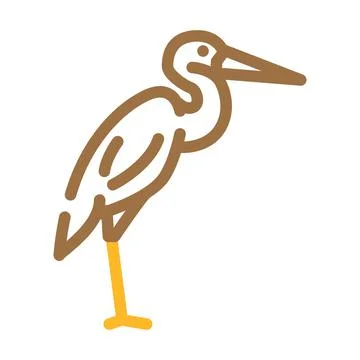 Heron bird color icon vector illustration Stockillustratie