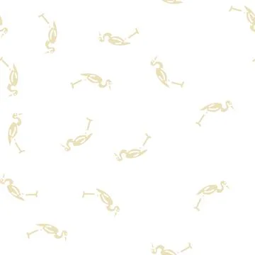Heron bird glyph vector seamless pattern Stock Illustration