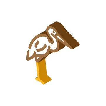 Heron bird isometric icon vector illustration Stock Illustration
