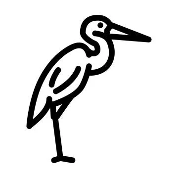 Heron bird line icon vector illustration Stock Illustration