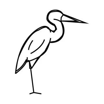 Heron bird line icon vector illustration Stock Illustration