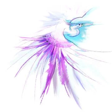 Heron fly Illustrazione stock