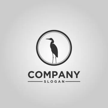 Heron icon in a circle Illustrazione stock