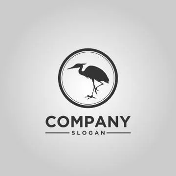 Heron icon in a circle Illustrazione stock