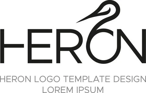 Heron logo template Stock Illustration