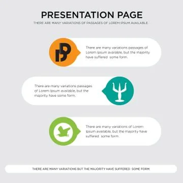 Heron, psi, double d presentation design template in orange, green, yellow co Stock Illustration