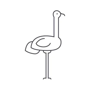 Heron vector line icon, sign, illustration on background, editable strokes Stock Illustration