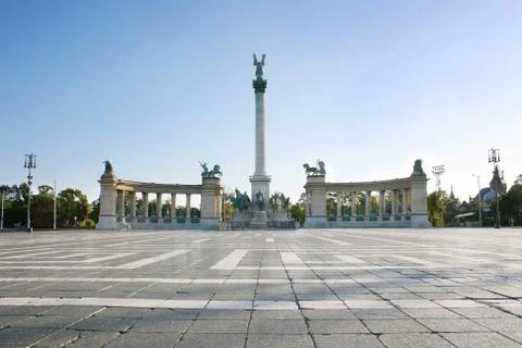 Hero's square budapest Stock Photos